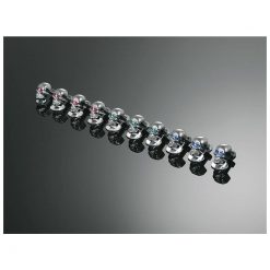 Zierschrauben HH 10 Stk TOTENKOPF chrom 4xrot/3xblau/3x grüne M6