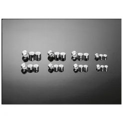 Abdeckkappen HH 5 St., Kunststoff chrom, Inbus M8 - aussen