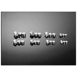 Abdeckkappen HH 10 St., Kunststoff chrom, Inbus M6 - aussen