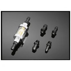 Benzinfilter HH chrom mit Glas (Anschluss : 1/4 Zoll, 5/16 Zoll, 3/8 Zoll)