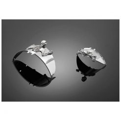Scheinwerfervisier HH SKULL chrom zu 85mm zum kleben