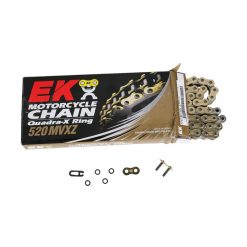 Kette 520 EK 520MVXZ 120L, Quadra-X-Ring, in Gold mit Nietschloss+Clipschloss