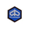 Emblem PIAGGIO mit Logo 42x48mm Aluminium, zum Kleben, dunkelblau