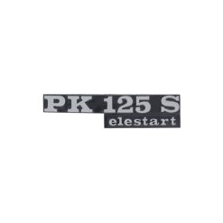 Emblem PK 125 S elestart 135x32mm Kunststoff Piaggio Vespa, zum Stecken