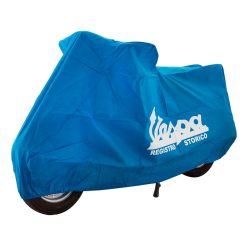 Faltgarage/Abdeckplane INDOOR Piaggio Vespa Registro Storico blau/weiss Gr. M