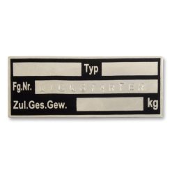 Typenschild universal (70x30mm) zum kleben