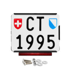 Kennzeichenrahmen HEADLOCK Moto Edelstahl schwarz inkl. Rückstrahler