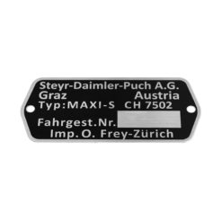 Typenschild / Typenplakette Puch Maxi S CH7502 (leer)