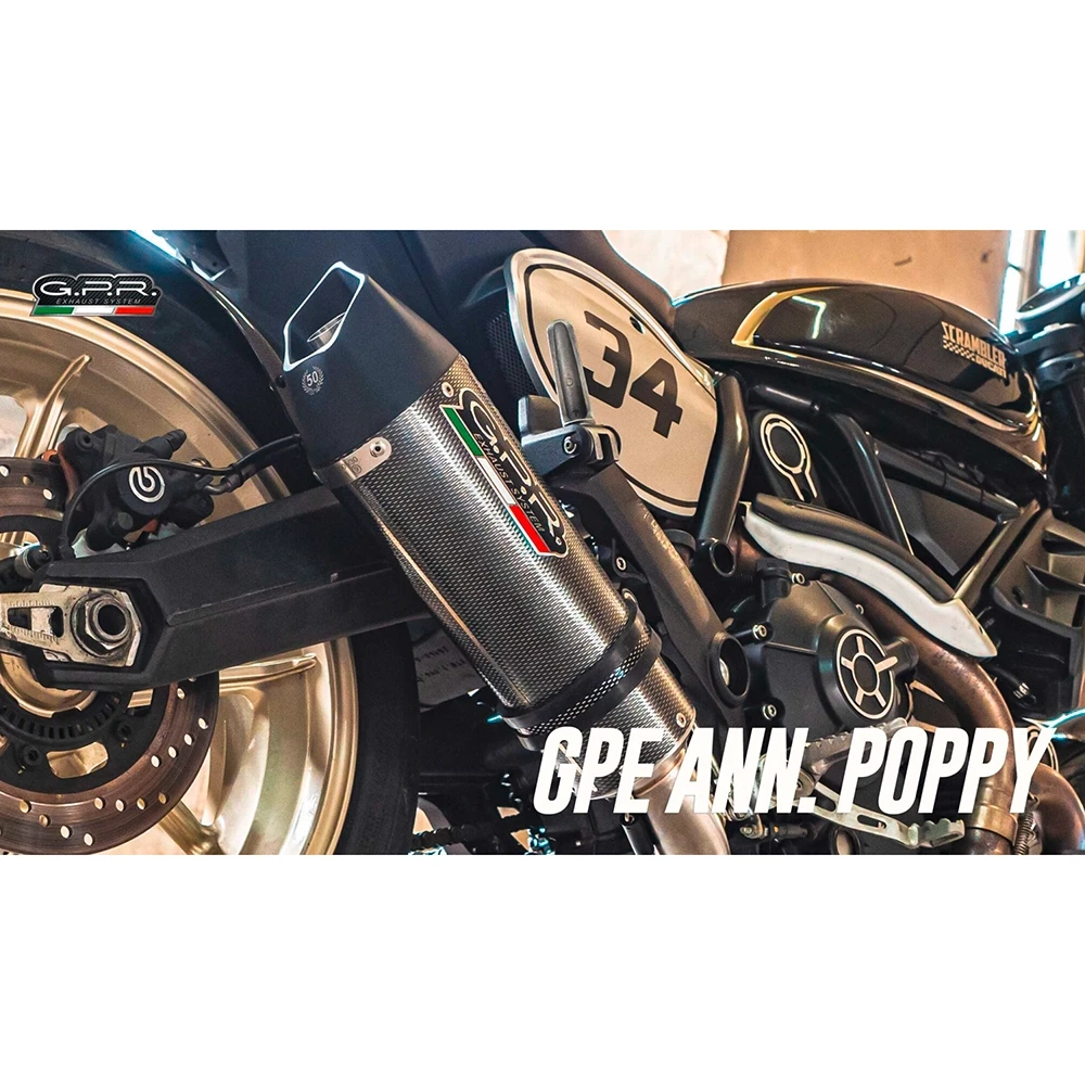 Auspuff GPR (2in1) GPE Anni. Poppy in carbon-look zu Ducati (CH-Hom)