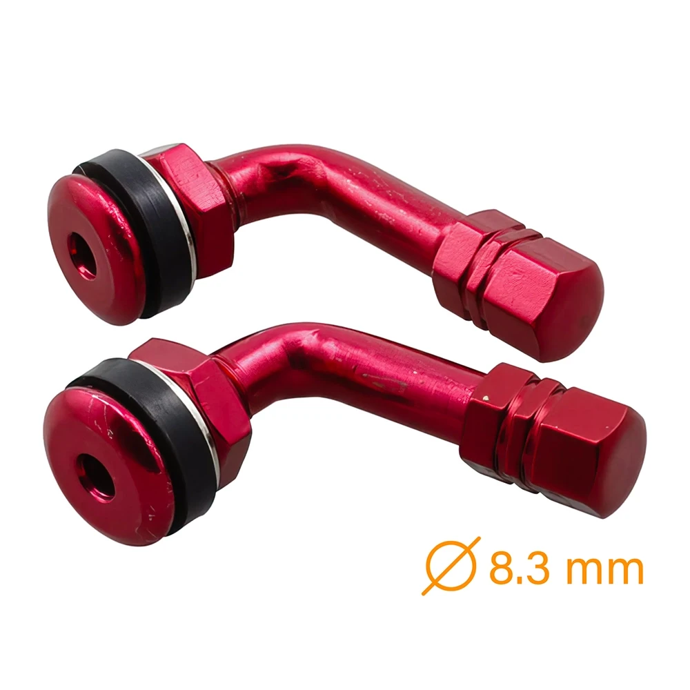 Ventile 90° 8.3mm rot eloxiert (2 Stück) für Tubelessfelge
