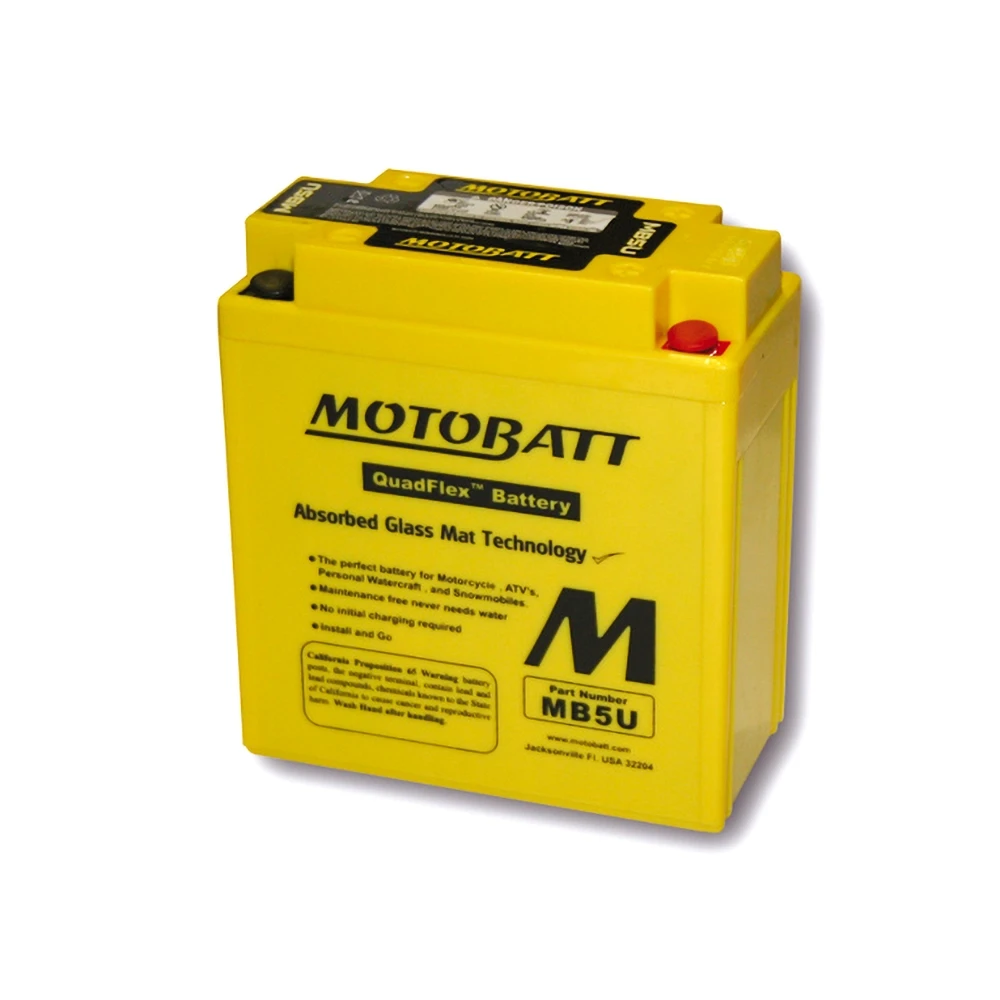 Batterie MOTOBATT MB5U (LF-AGM) 12V/7Ah - 120x60x130mm, 4 polig