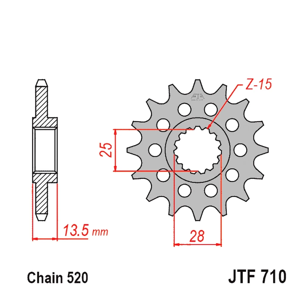 Ritzel JT Aprilia 520/15Z mit Gummi