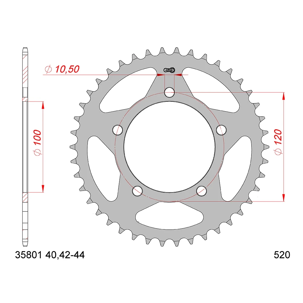 Zahnkranz Aprilia Stahl 520/44Z