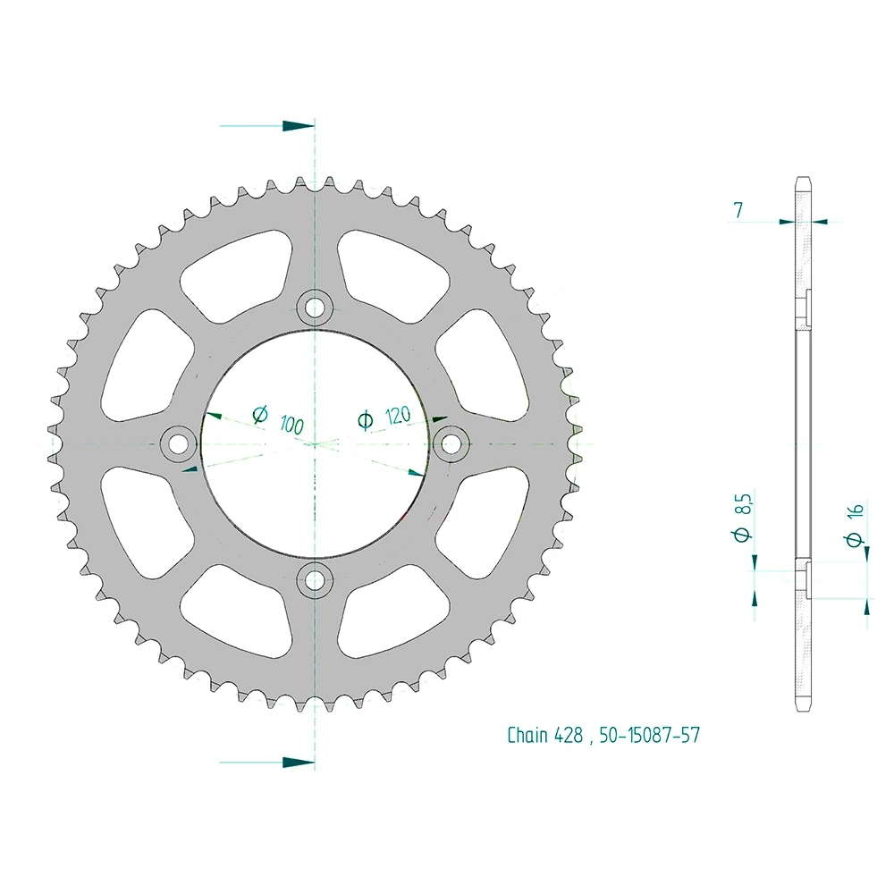 Zahnkranz ESJOT Stahl 428/57Z Beta RR 125 T 4-t LC Motard