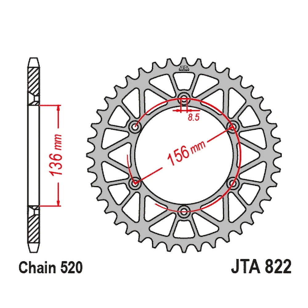 Zahnkranz JT Husqvarna Alu 520/48Z schwarz