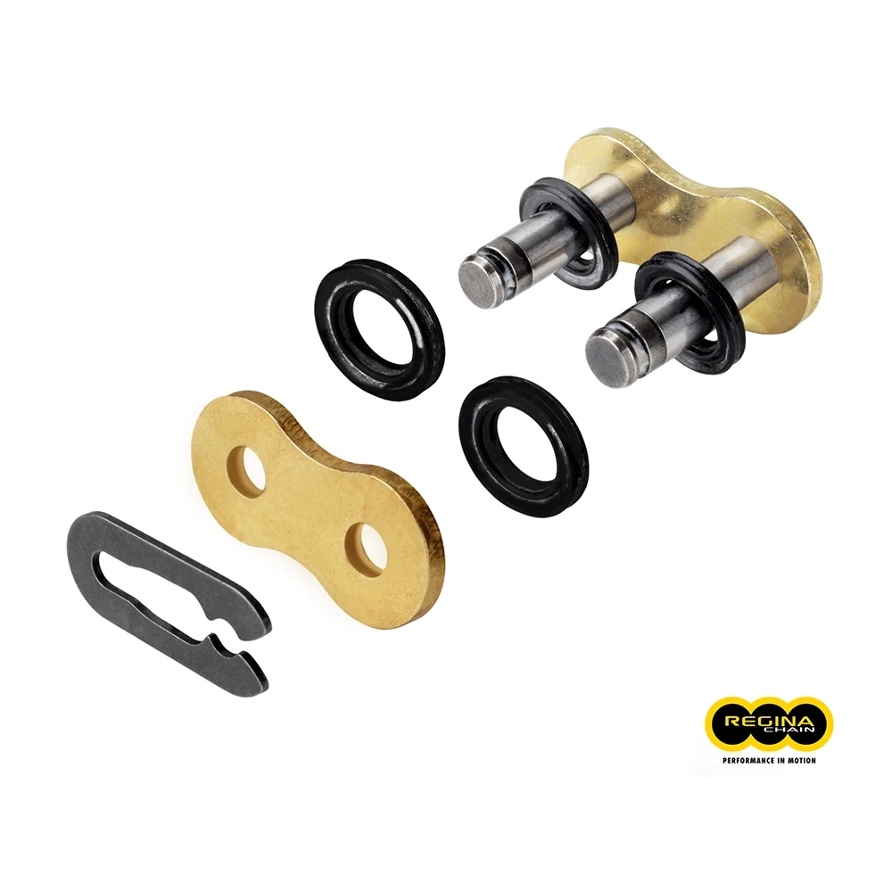 Kettenschloss mit Clip Regina 525 / 137 ZRE, Z-Ring, Typ 42, gold-schwarz