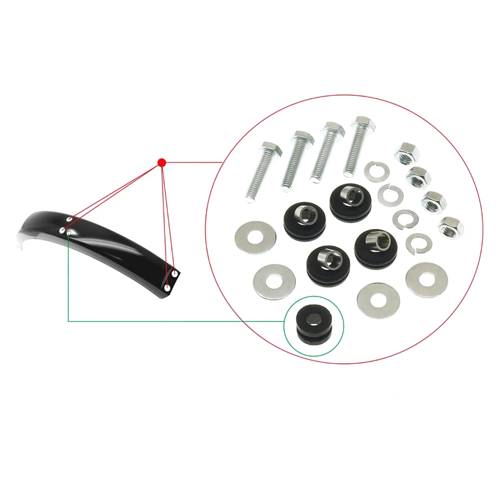 Schutzblech Befestigungssatz inkl. Gummipuffer, Piaggio Ciao hinten (25-teilig)