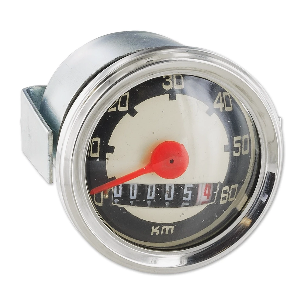 Tacho 60 km/h, Ø 48mm universal, VDO-Anschluss, rote Nadel