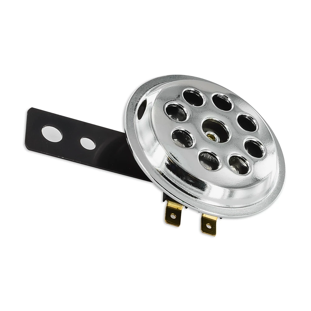 Horn / Hupe 12V DC / Ø 70mm chrom-schwarz