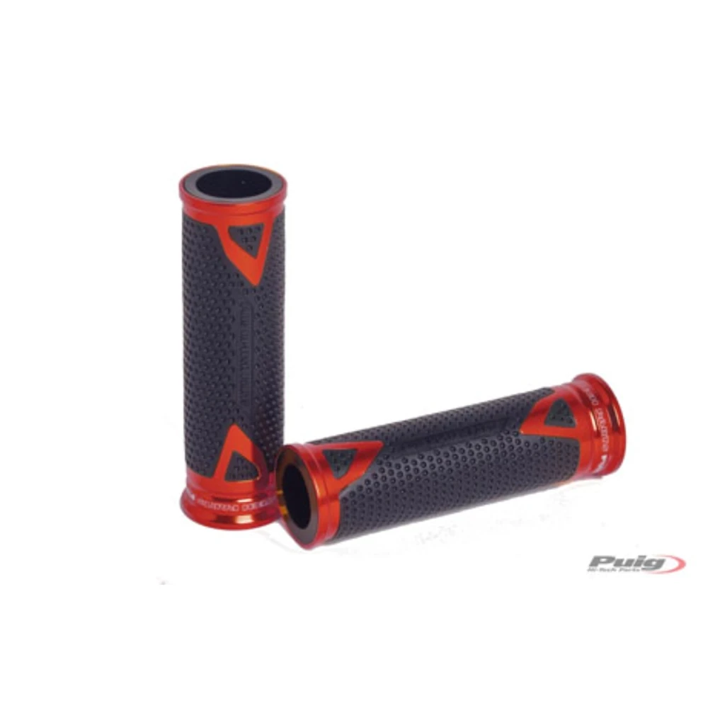 Paar Griffe Puig Radikal, Gummi/Alu rot L:119mm