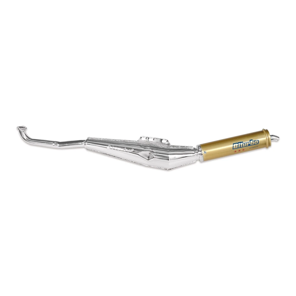 Auspuff Biturbo Puch Maxi chrom/gold