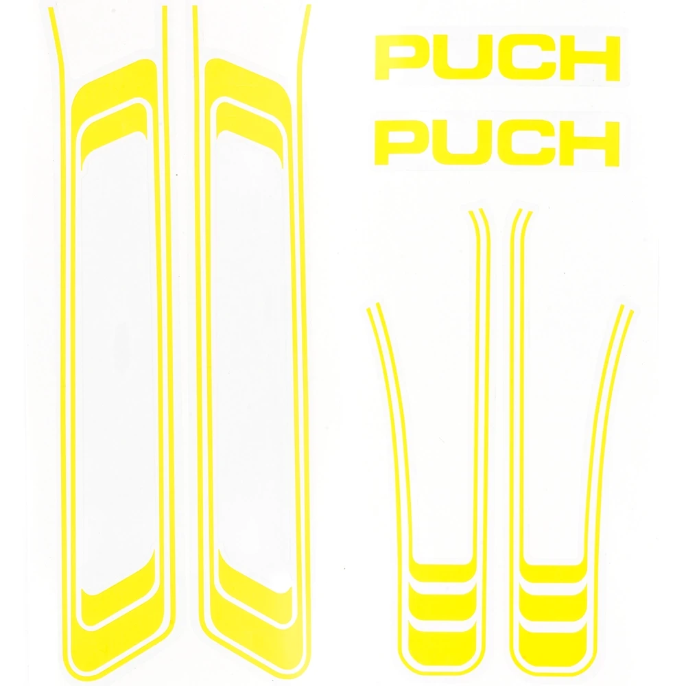 Aufklebersatz Rahmen Puch Maxi links/rechts gelb