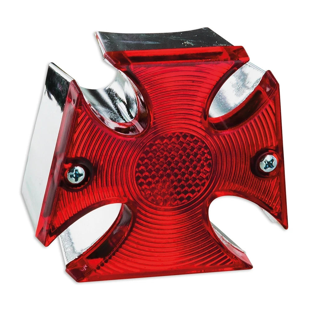 Rücklicht Puch/universal rot/chrom Iron Cross 12V 18/5W