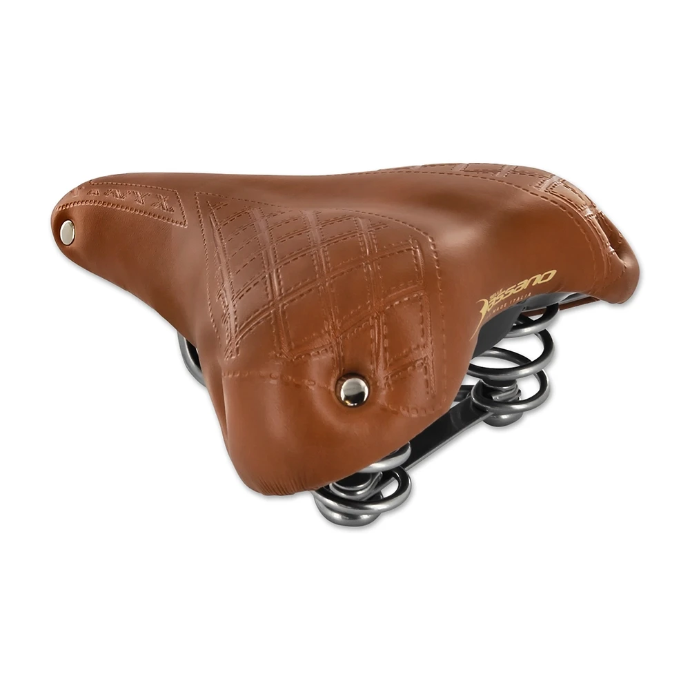 Sattel universal BASSANO CAFE RACER Leder Handcrafted cognac