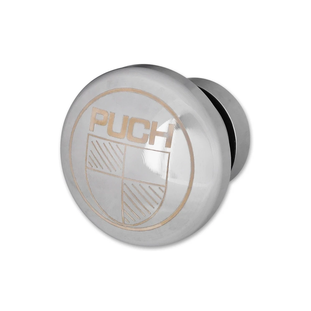Tankdeckel Puch Maxi S/N Chromstahl mit Puch Emblem verchromt