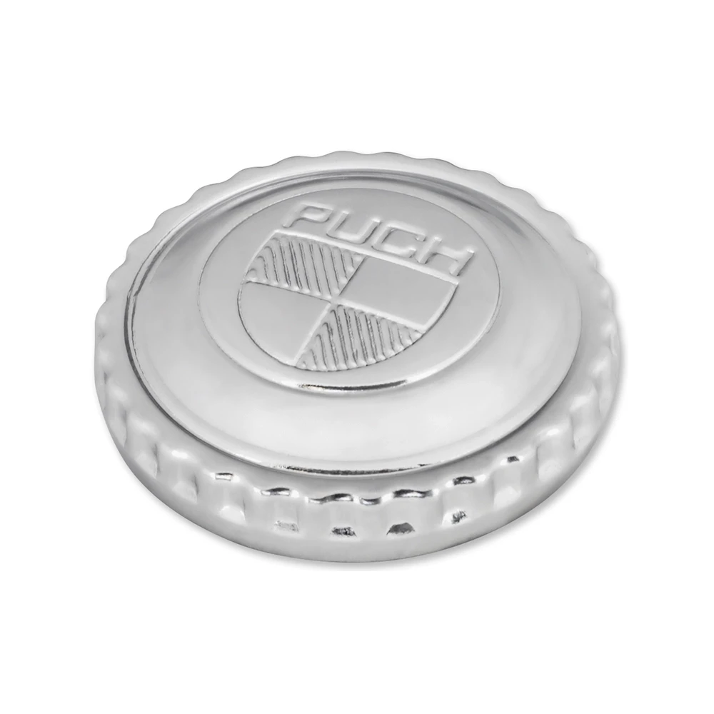 Tankdeckel 40mm m. Bajonettverschluss Puch X30, Logo chrom CAWI
