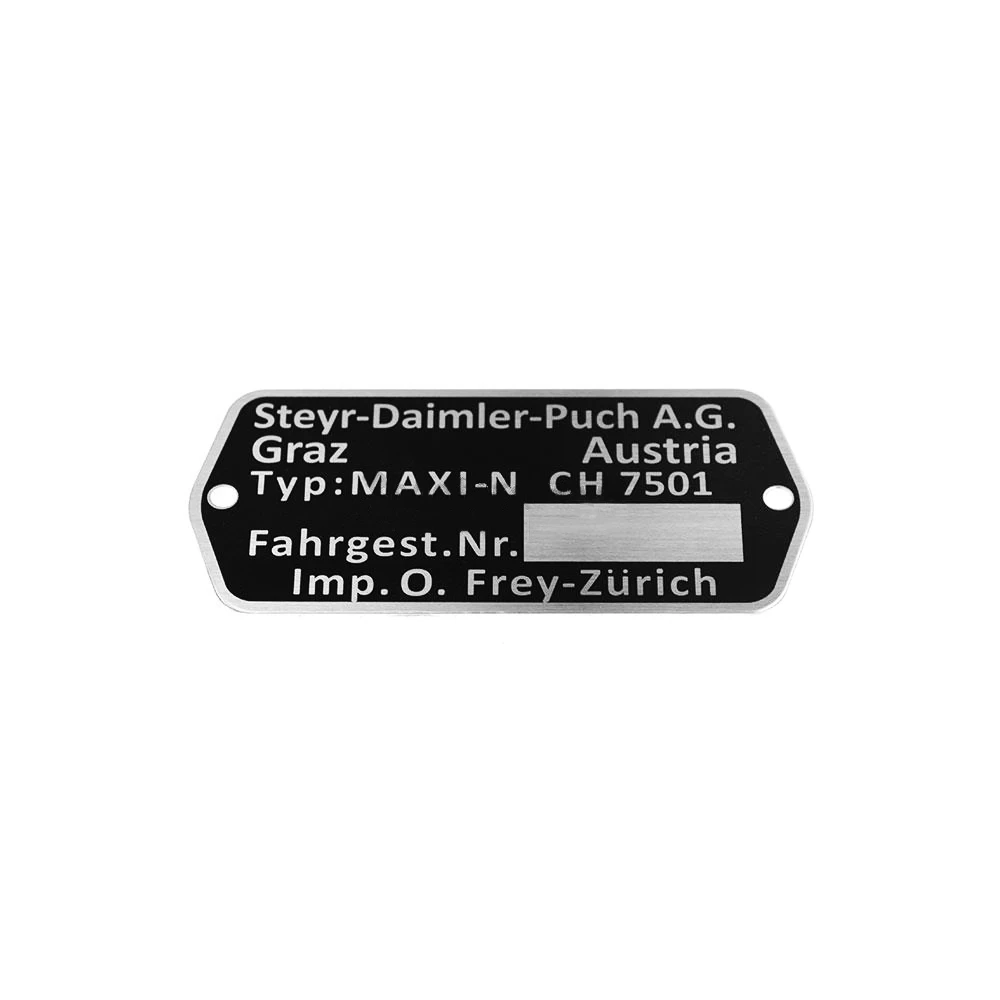 Typenschild / Typenplakette Puch Maxi N CH7501 (leer)