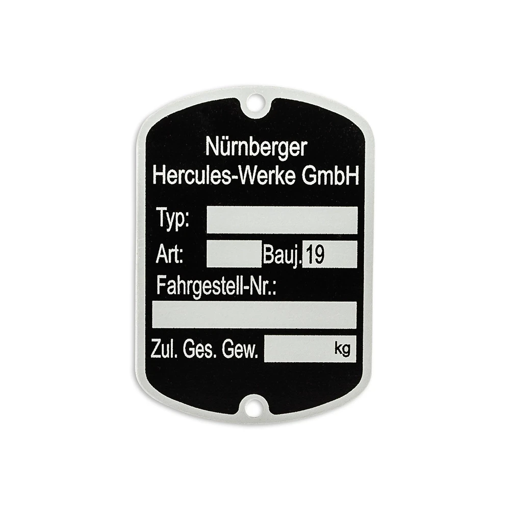 Typenplakette Hercules (Nürnberger Hercules-Werke)