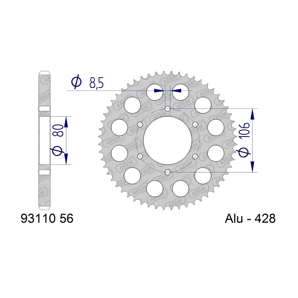 Zahnkranz Stahl 428 / 56 Zähne NML 