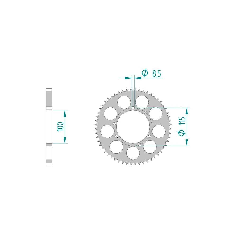 Zahnkranz 428/58Z Alu silber Fantic TX 180 / TL 50 -> 2017