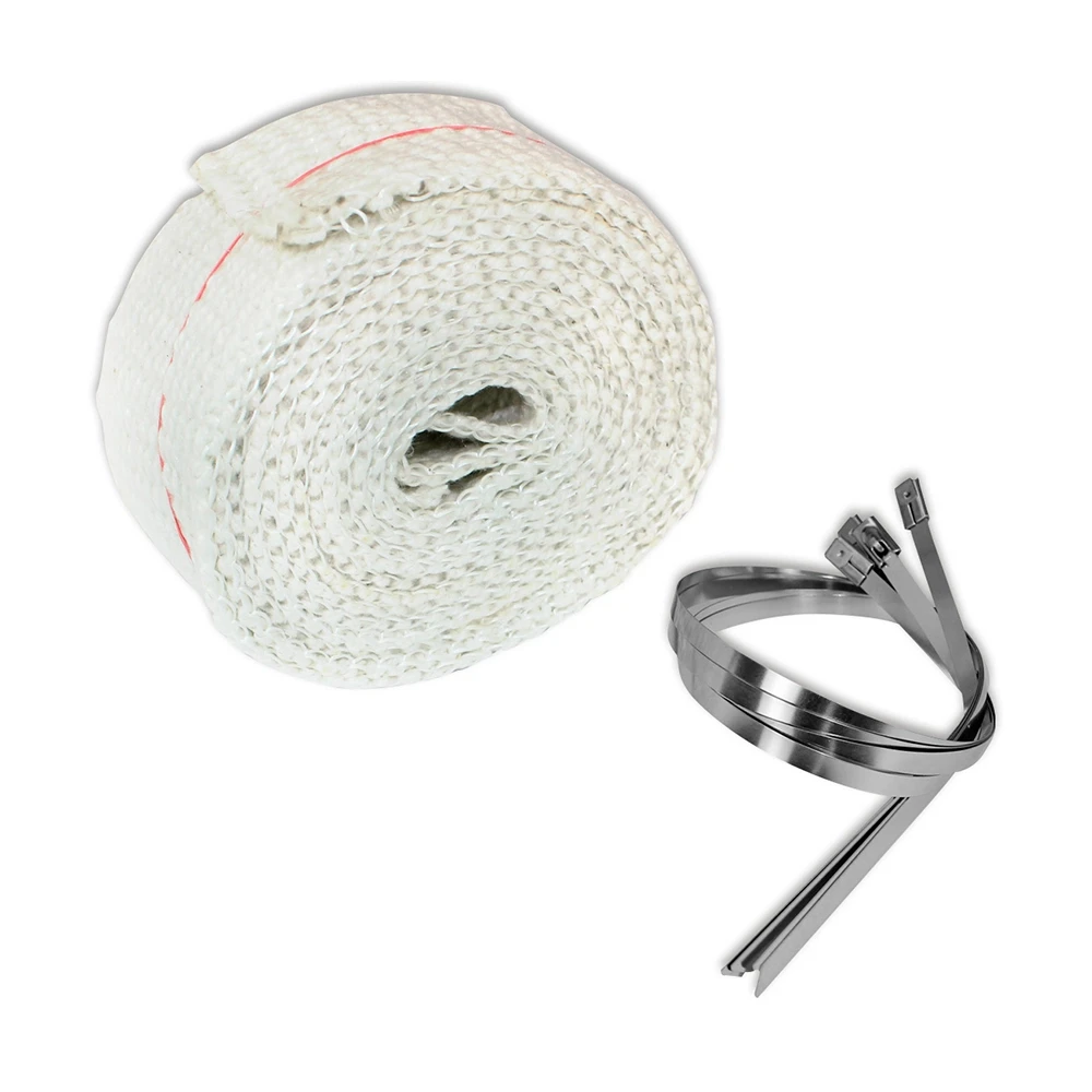 Auspuffband 50x3mm, 3m lang, weiss inkl. Endband