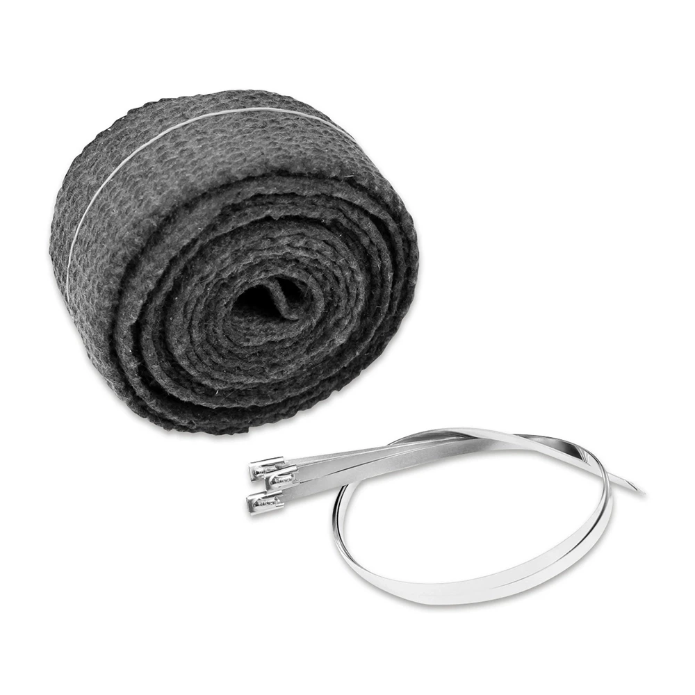 Auspuffband 50x2mm, 3m lang, schwarz inkl. Endband