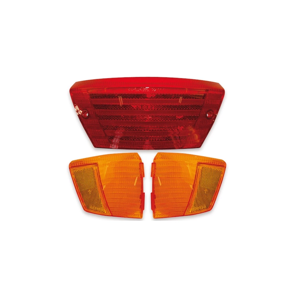 Rücklichtglas rot mit Blinkergläser orange CE