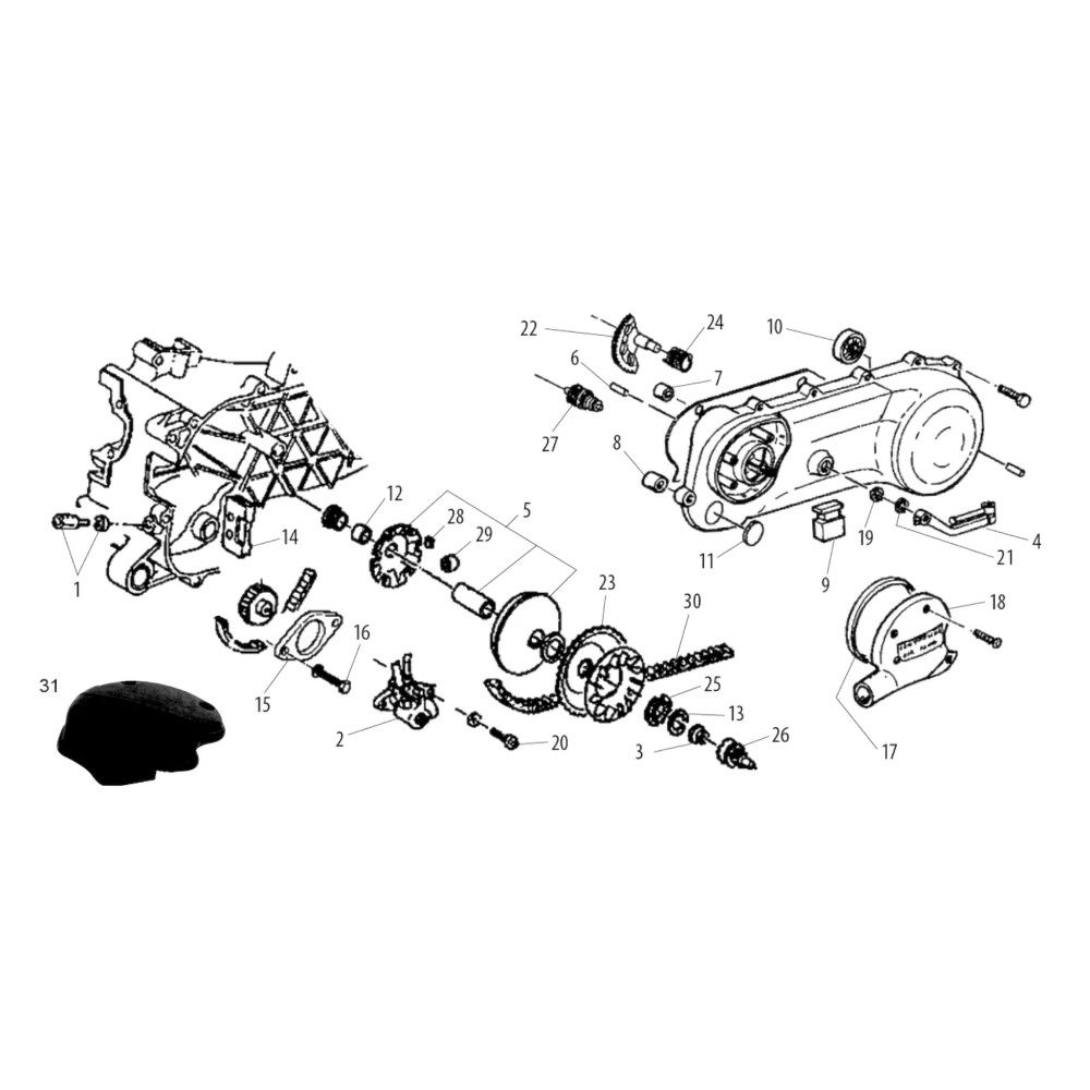 Dichtung Deckel Wasserpumpe Piaggio 50 H2O (Nr. 17)