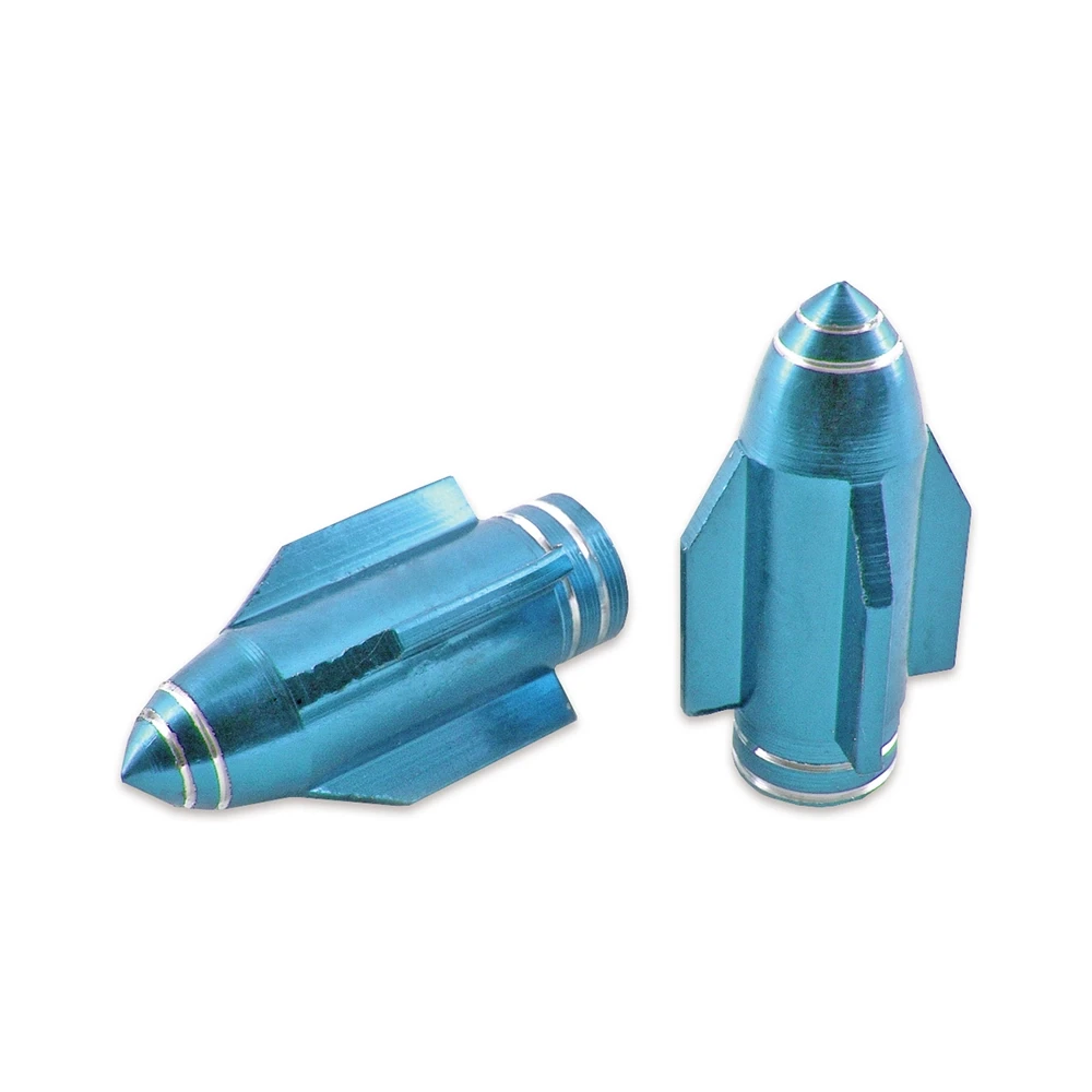 Ventildeckel TNT Rocket blau eloxiert (2 Stück)