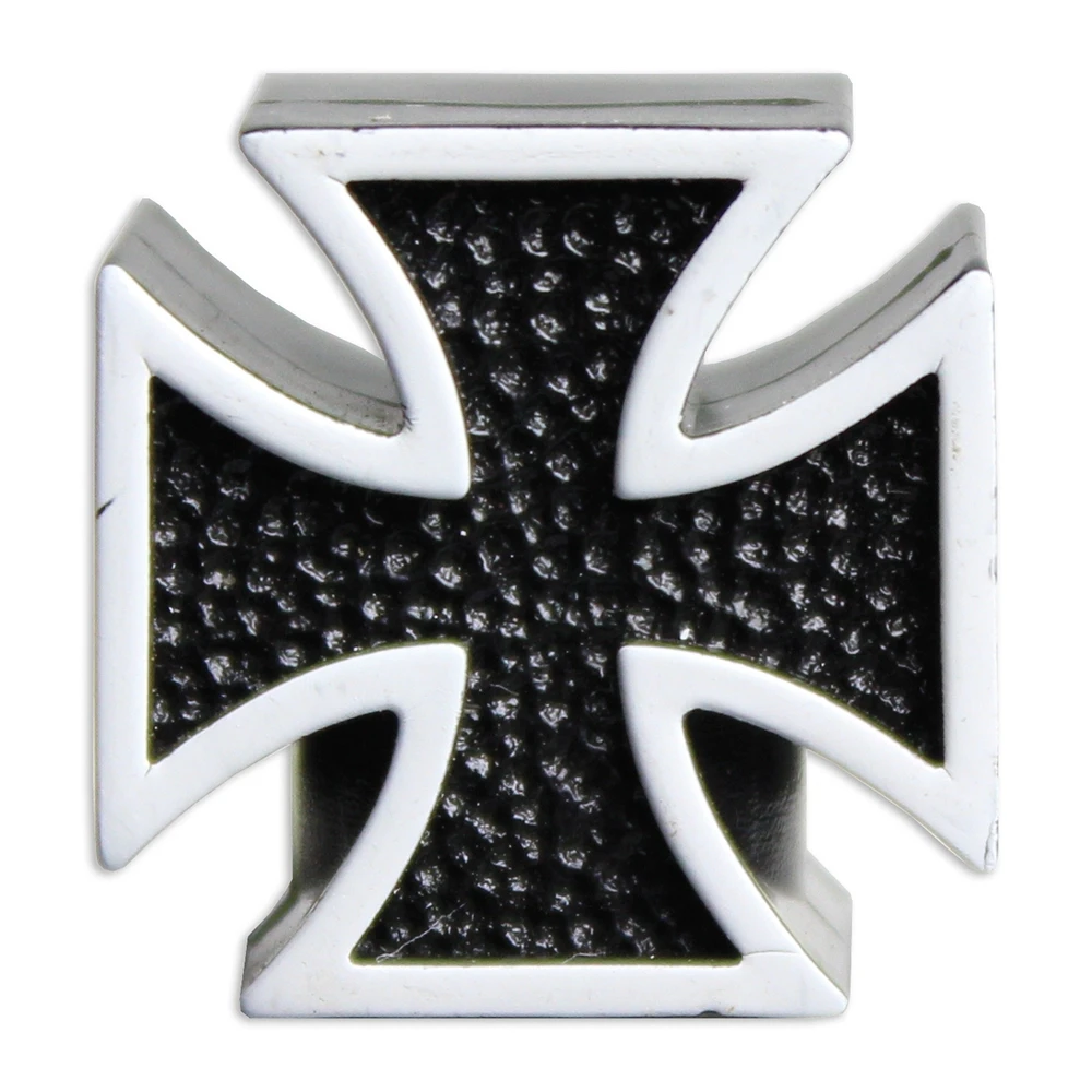 Ventildeckel Iron-Cross schwarz (2 Stück)