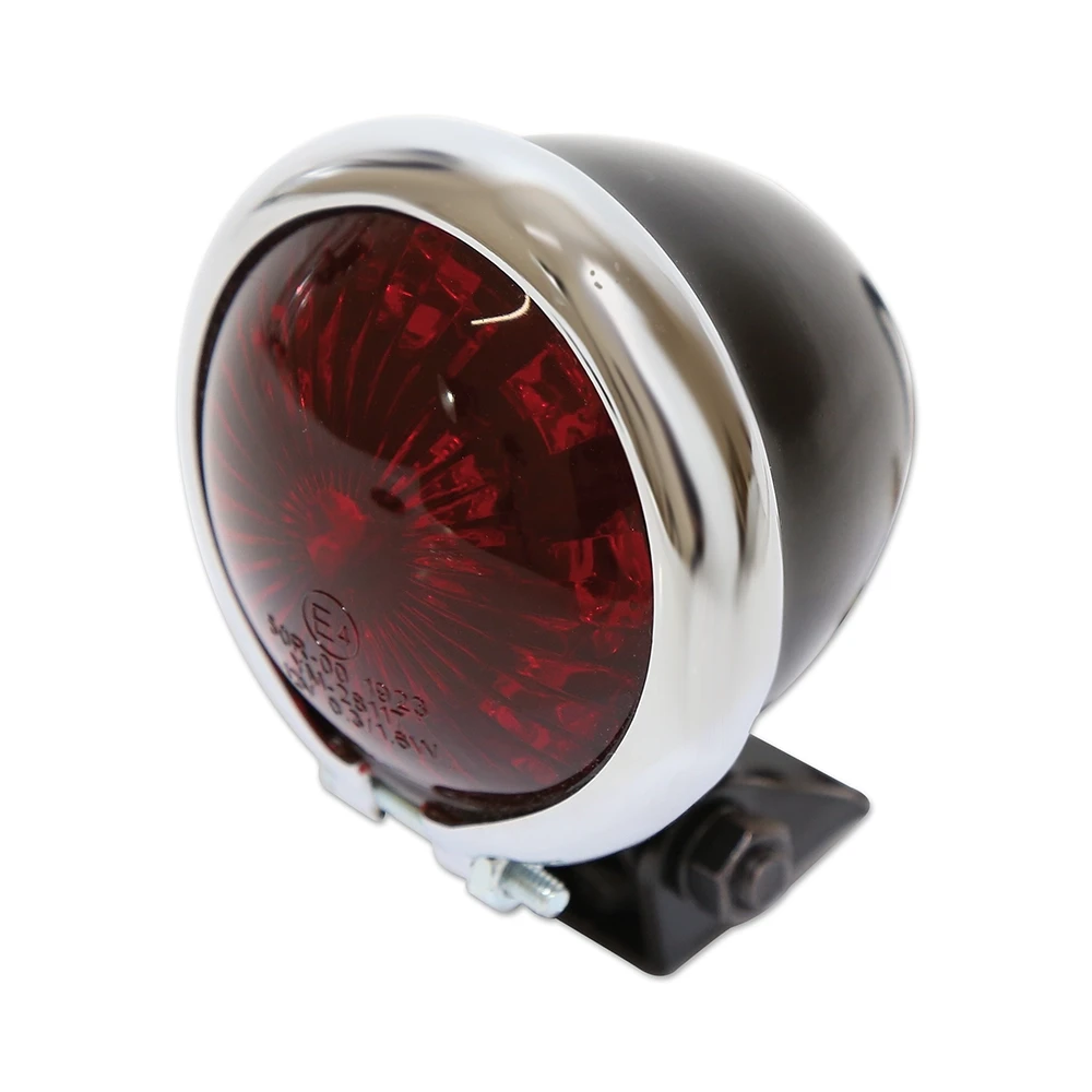 Rücklicht LED SHIN YO BATES STYLE schwarz/chrom, rot E-Hom