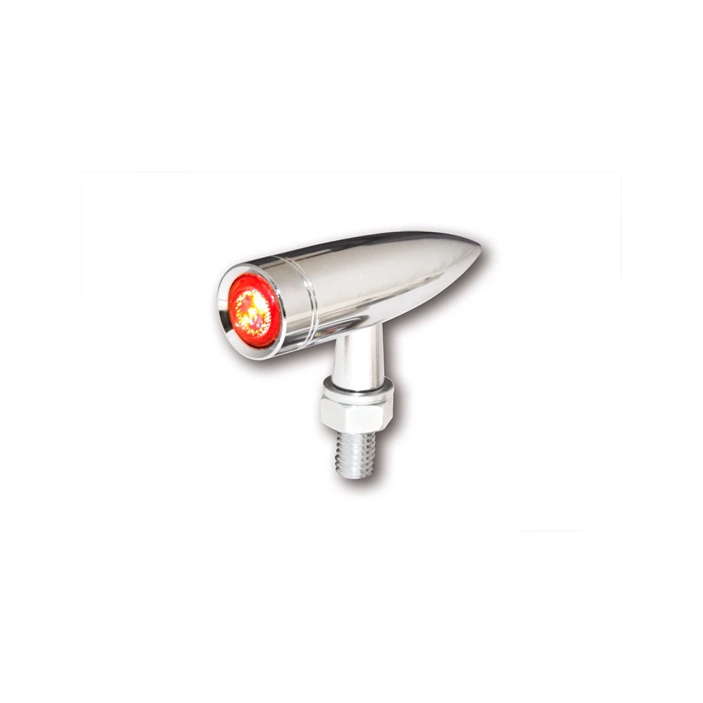 Rücklicht LED HIGHSIDER MONO BULLET LONG chrom/transp. E-Hom