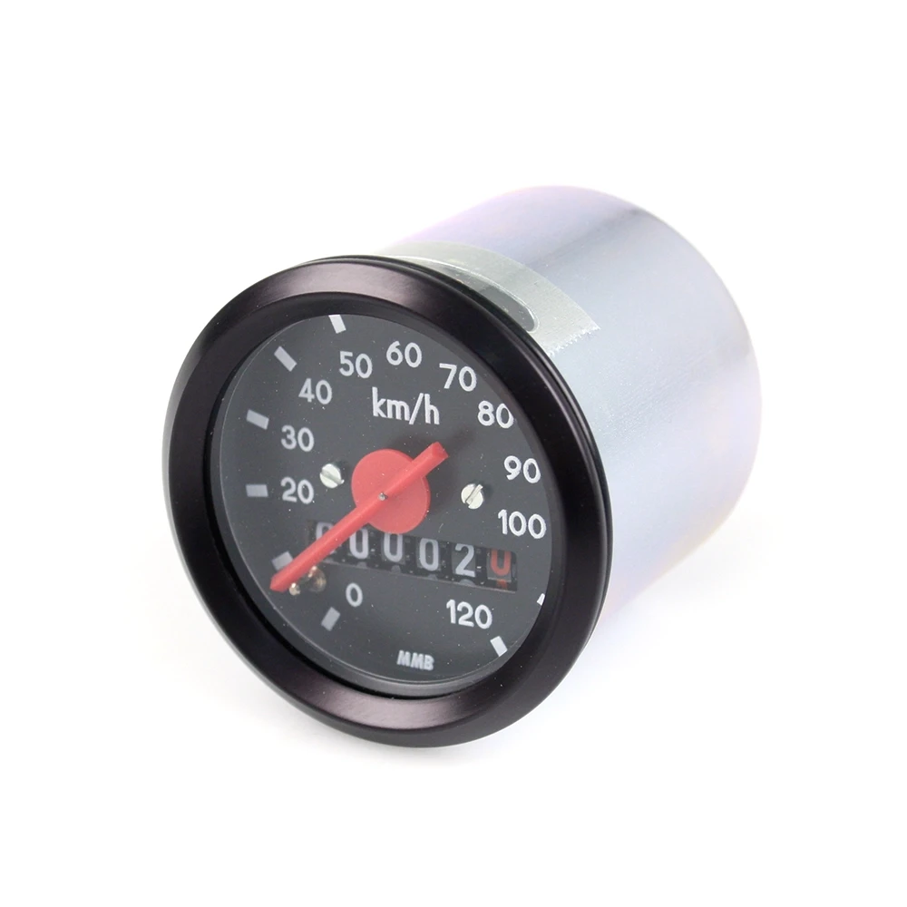 Tacho-Kopf MMB (Typ VDO) Ø 48mm bis 120 km/h (Zifferblatt: schwarz / Ring: