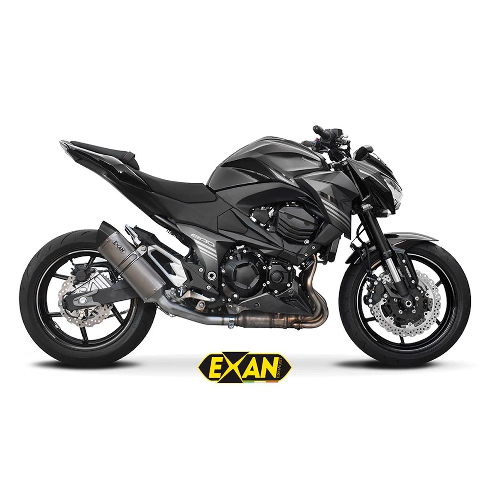 Auspuff EXAN X-Black Oval in titan zu Kawasaki (CH-Hom)