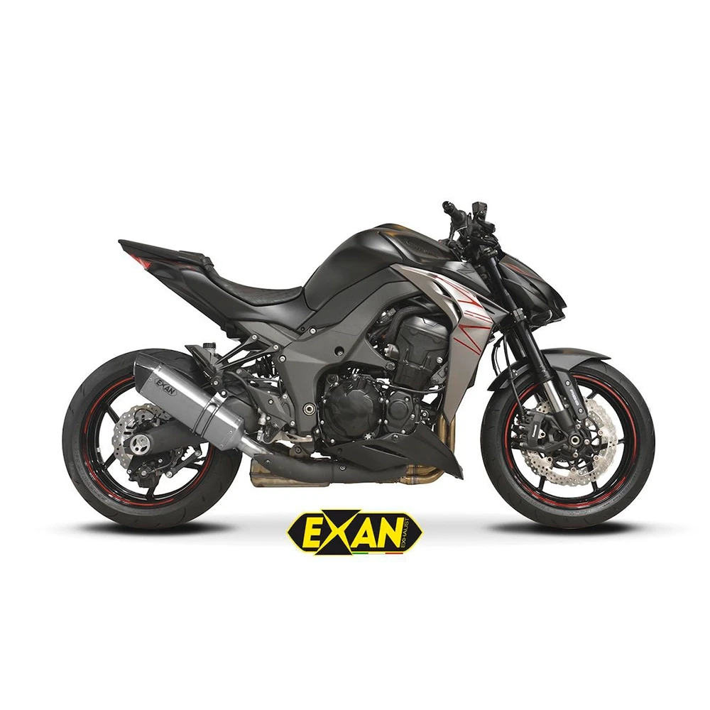 Auspuff EXAN X-Black Oval in titan zu Kawasaki (CH-Hom)