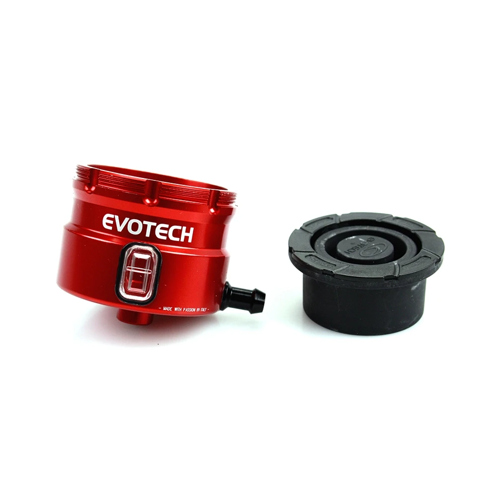 Bremsflüssigkeits- Behälter EVOTECH RT 05 UNIVERSAL für Vorne in ROT (Ansc
