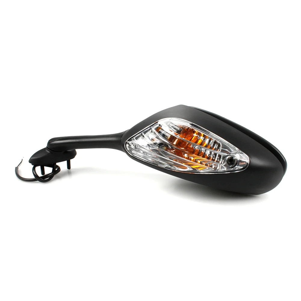 Spiegel VICMA OVALADO in SCHWARZ mit LED Blinker (175 x 92mm) LINKS (Befes