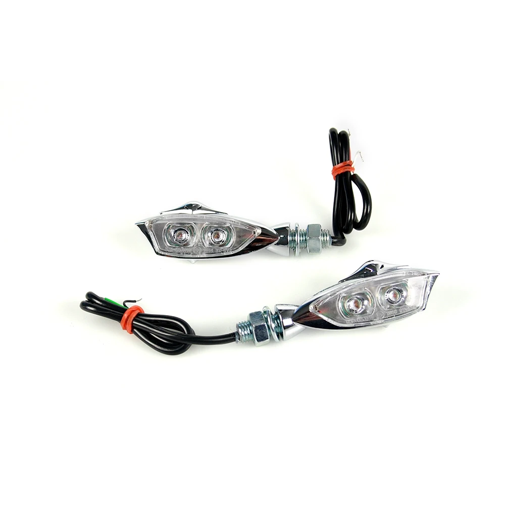 Blinker VICMA COBRA mit LED inkl. Brems & Rücklicht in CHROM mit transpare