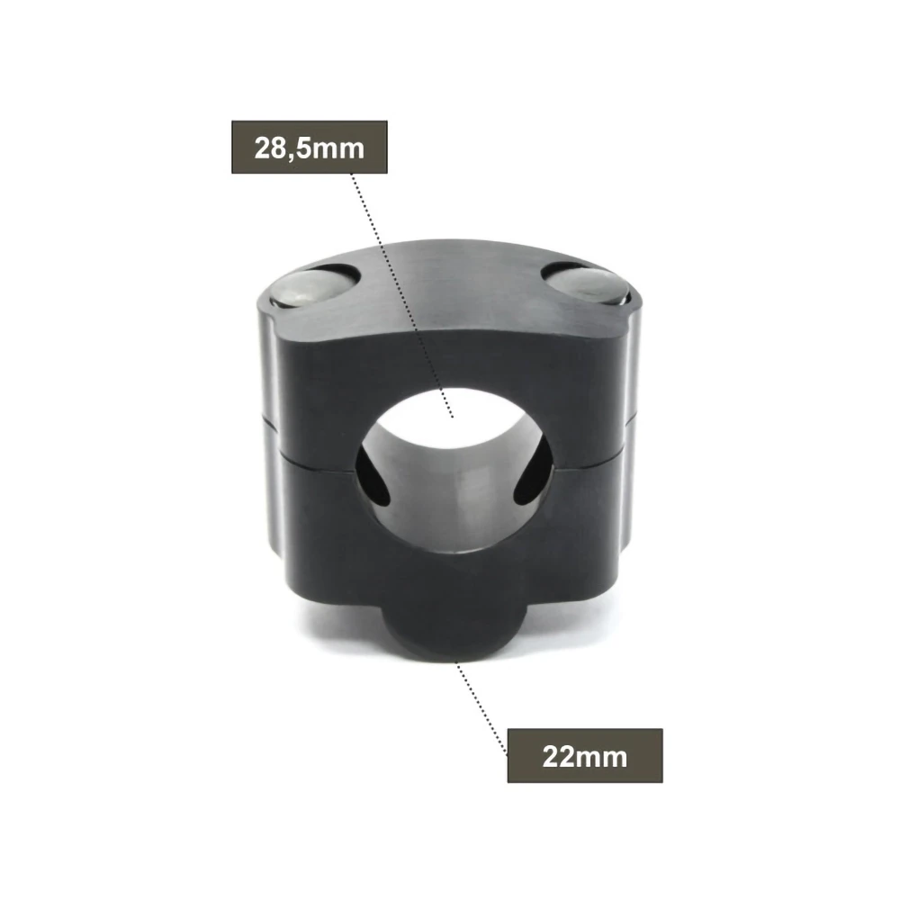 Adapter Motacc BIGbar (Paar) in SCHWARZ (Ø 22/28,5mm, Höhe: 17mm)