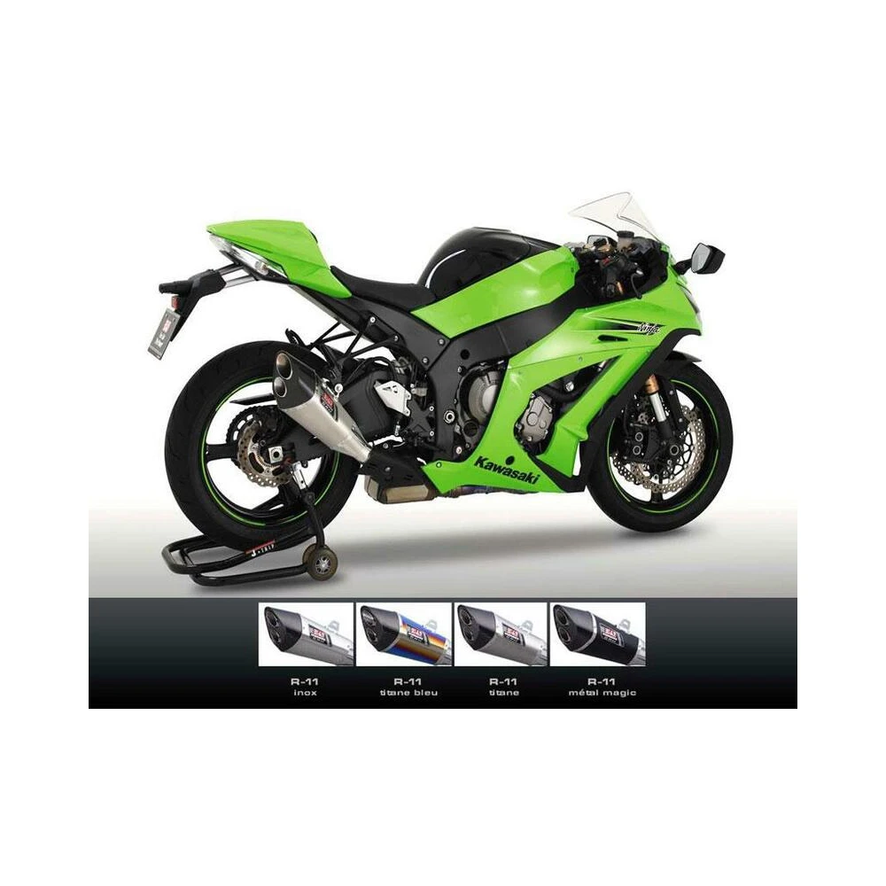Auspuff Yoshimura R-11 (Dual Exit) in Metal Magic mit Carbon Cap zu Kawasa